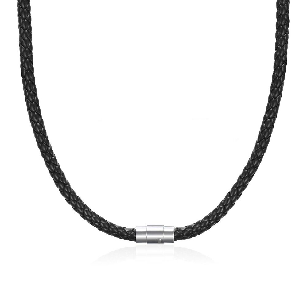 Черный плетеный кожаный шнур 4/6/7 мм, ожерелье из нержавеющей стали с магнитной застежкой для мужчин и женщин