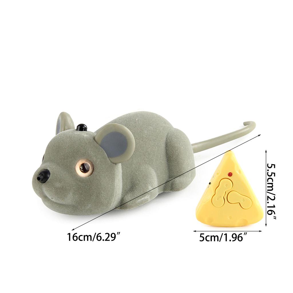 Wireless Simulation Mouse Cat Toy for Indoor Kitten Remote-Controlled Cat Toy Soft Flocking Mouse Kitten Training