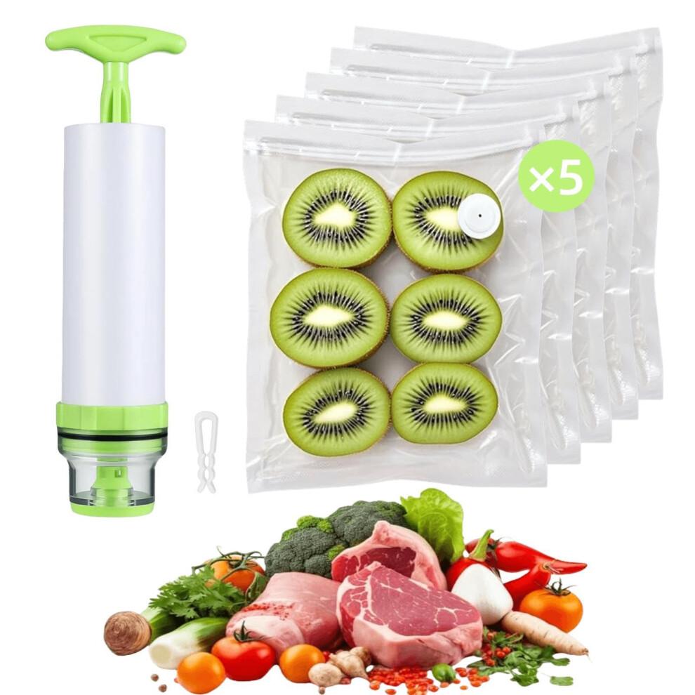 Sous Vide Bags Set with Manual Pump for Precise Cooking and Reusable Vacuum Seal Food Storage