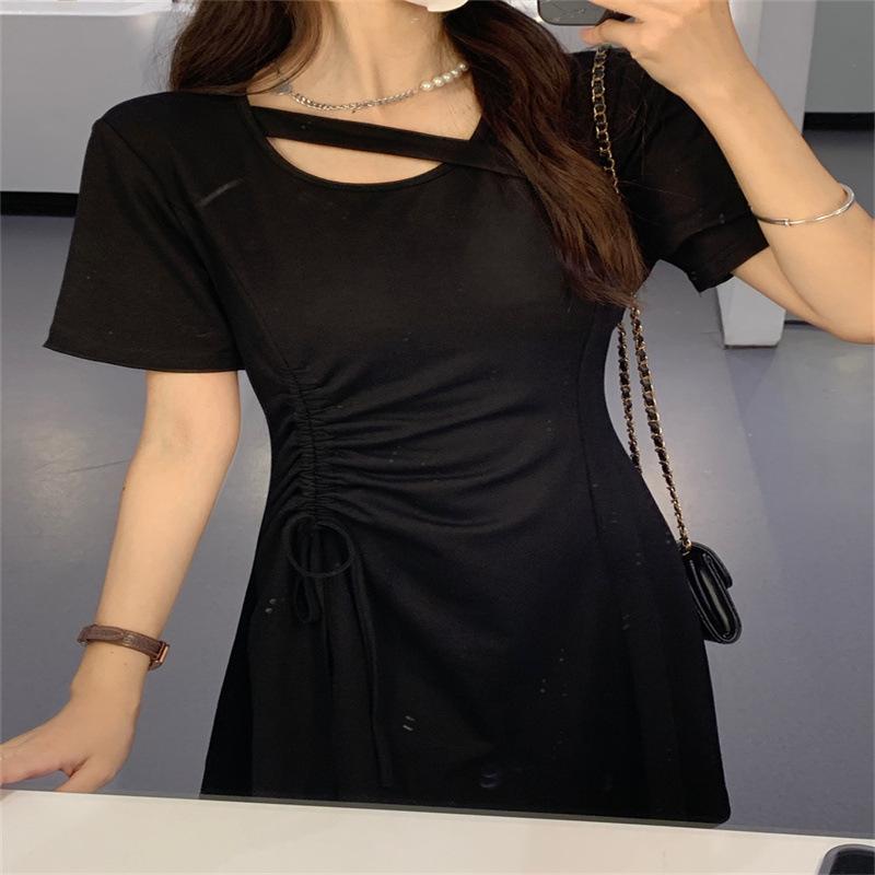 Женское платье Sweet Spicy Wind с короткими рукавами, весенне-летнее, в стиле ретро, для отдыха и путешествий, облегающее платье