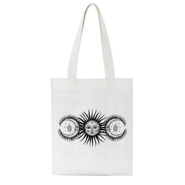 Korea Ulzzang Fun Skeleton Female Shopping Canvas Tote Casual Large-capacity Cartoon Women Bag Harajuku Punk Shoulder Bags