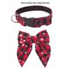 Christmas Dog Collar with Bow Adjustable Cotton Red Plaid Bowtie Dog Christmas Collars for Large Dogs Pets