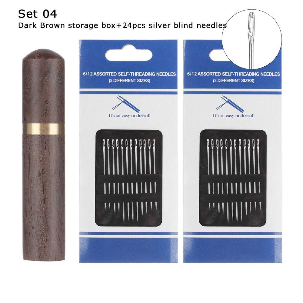 Стальные деревянные игольницы, швейные инструменты для вышивания, иглы для ручного шитья, самозаправочные иглы