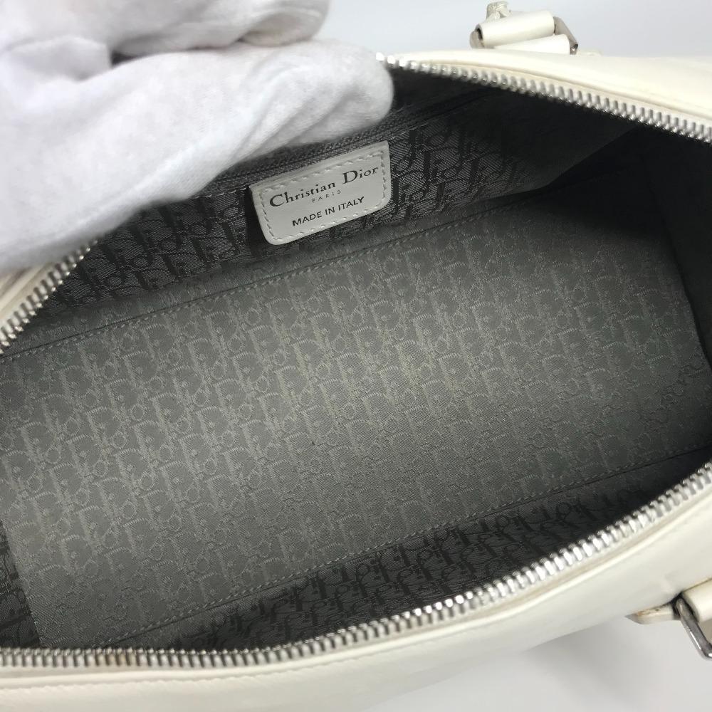 Dior Сумка с логотипом D Верхняя ручка Ширина сумки Пряжка D Ручная сумка Кожа Белый