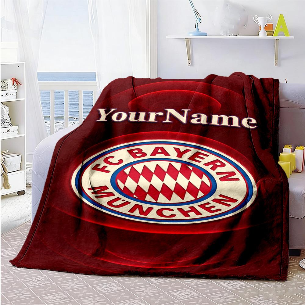 Bayern Munich Customize Your Name Blanket Lightweight Customizable Blanket Ultra-Soft Throw For Nap Office Bed Seaside Four Seasons Universal