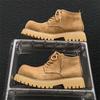 Дизайн бренда Большой размер Высокое качество Квадратный каблук Платформа Панк Большой палец Дерби Британские ботинки мужские Шнуровка Ботильоны Мужская обувь