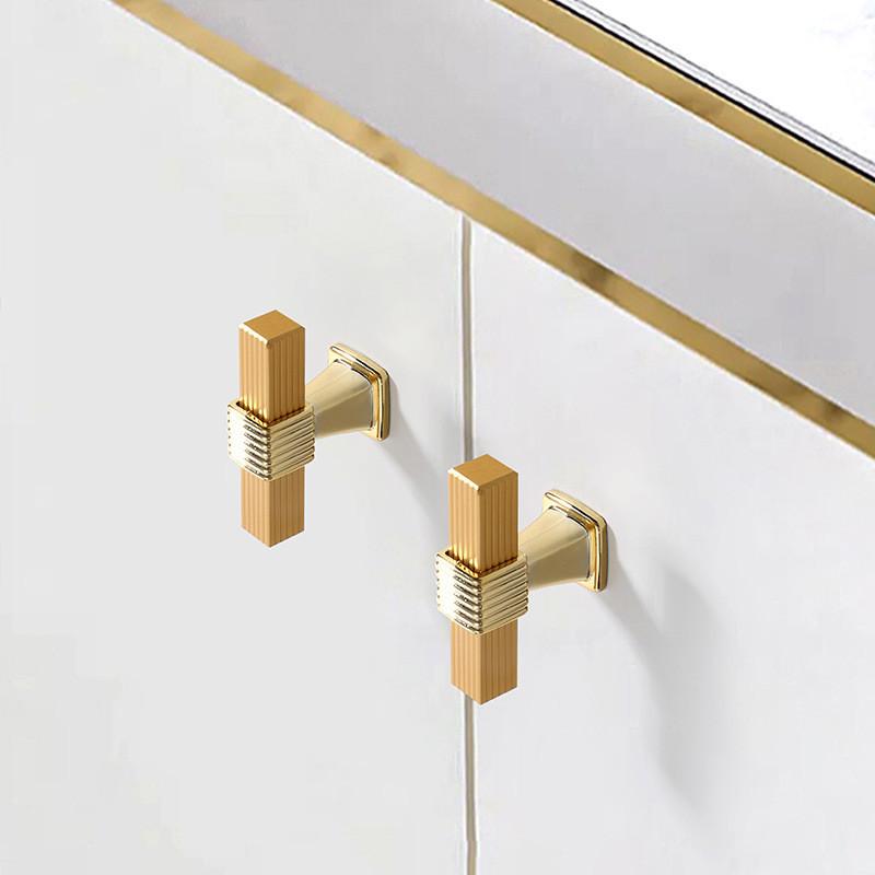 12 Pcs Two-color Stitching European Wardrobe Cabinet Door Handles Kitchen Cupboard Door Pulls Drawer Knobs Furniture Hardware