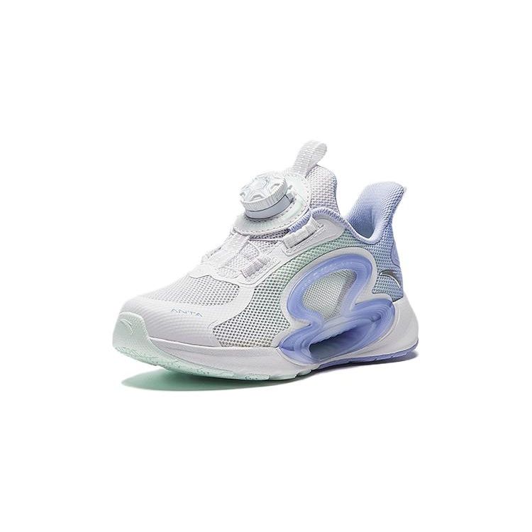 Anta Kids Monthly Physical Test Breathable Durable Low-Top Running Shoes Kids Sneaker White Blue Green A322429999-3