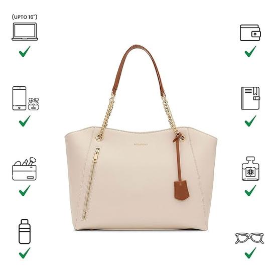 Сумка-тоут Miraggio Dakota Solid Structured для женщин | Подходит для ноутбуков с диагональю до 16 дюймов | Сумки-тоуты для женщин для использования в офисе, работы | Стильная женская сумка через плечо