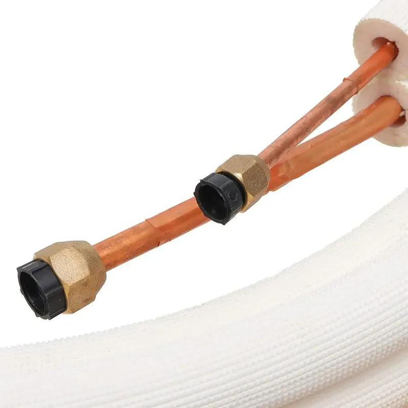 1/2/3/4/7м Изолированная Медная Трубка 1/4'' 3/8'' Трубки Кондиционера Фитинги Пара Катушка Трубка Раздельная Линия Провод Комплект Кондиционер