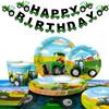 Tractor Birthday Party Supplies,Tractor Birthday Decorations Tableware-Tractor Plates&Tractor Banner Etc Tractor Themed Birthday Party Supplies
