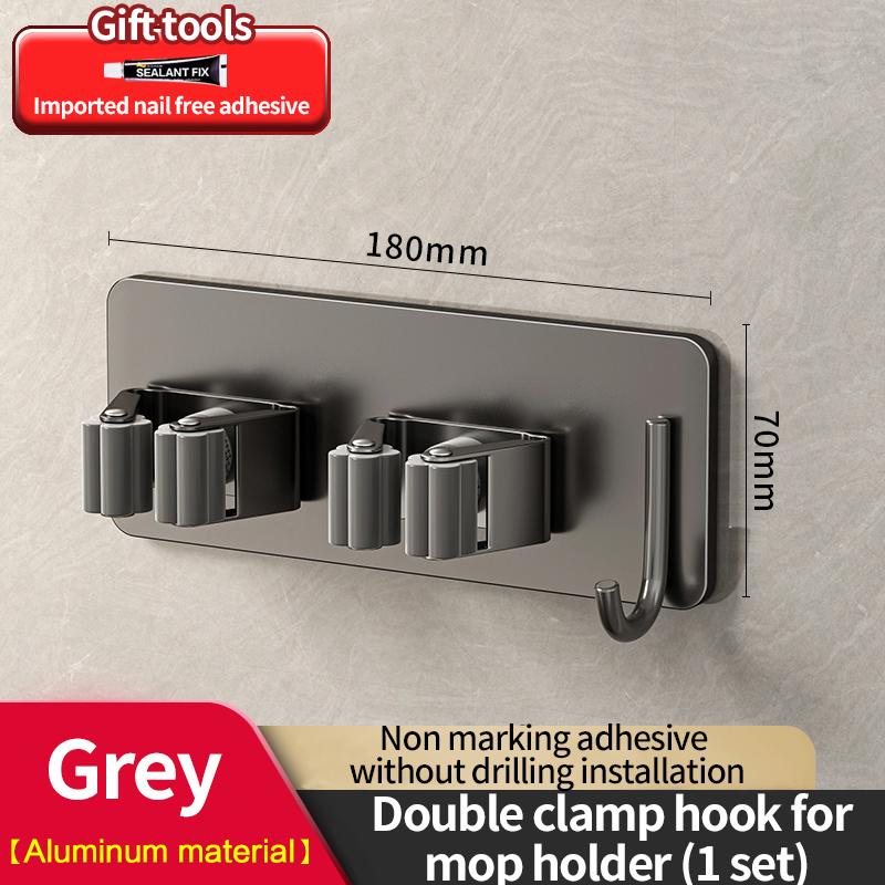 Без сверления настенный органайзер для швабры самоклеящиеся держатели для швабры и метлы для ванной комнаты крючки для вешалки материал алюминий 304 нержавеющая сталь