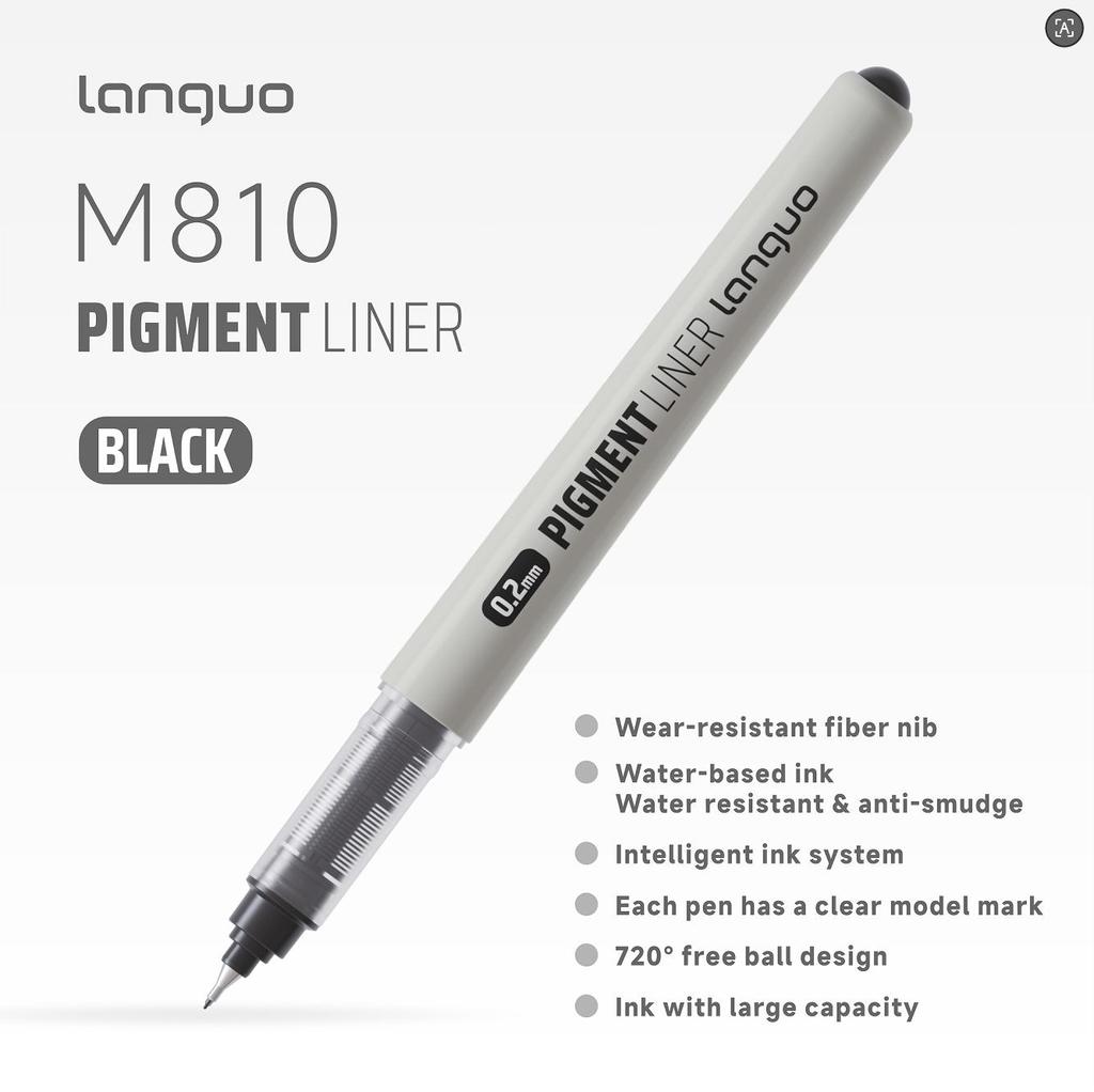 LANGUO 0.2/0.5mm Nib Size Pigment Liner Gel Pens Anti-smudge Water Resistant Fineliner Pens Stationery School Office Supplies