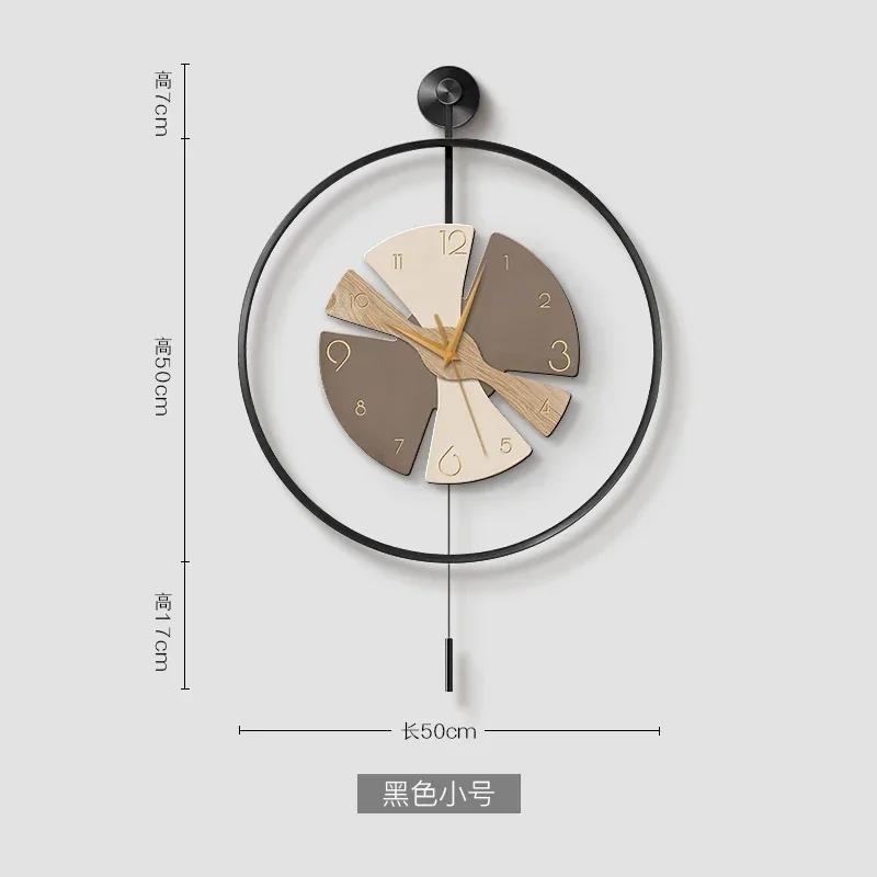 Living Room Decoration Wall Clock Home Decor Luxury Art No Punching Dining Room Wall Decoration Pendulum