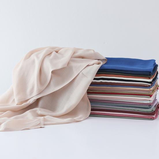 Women Headscarf Solid Color Soft Breathable Wide Head Wrap Versatile