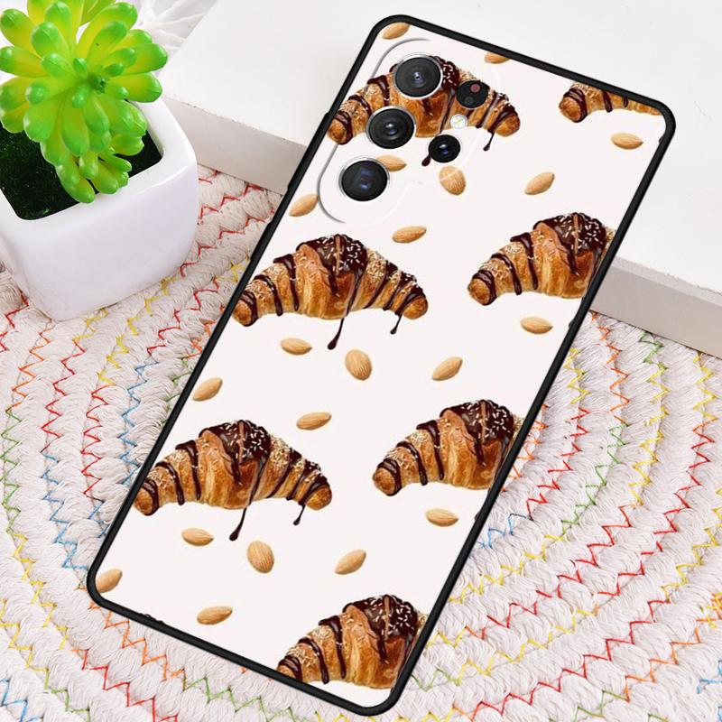 Bakery Croissant Phone Case for Samsung Galaxy note 10 pro S26 Ultra S23 S24 FE S25 S21 S22 PLUS shockproof Cove