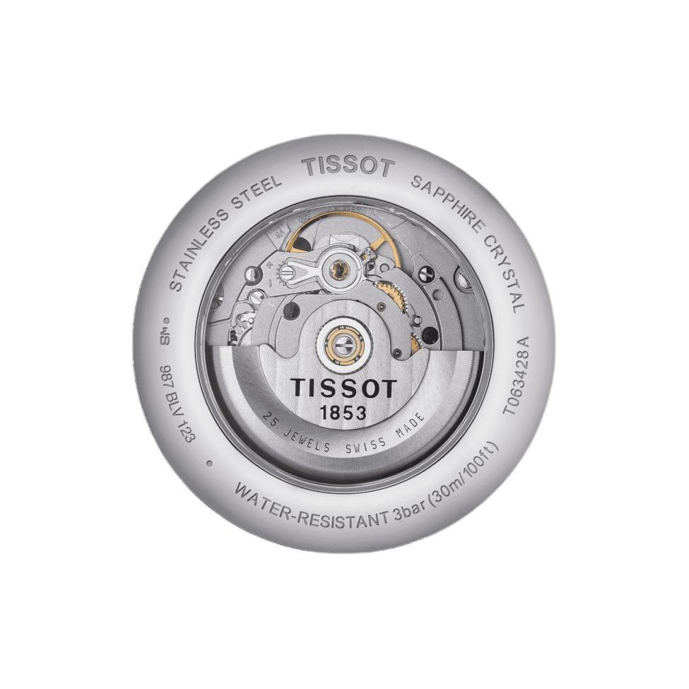 Tissot Мужские часы Junya Collection с механическим механизмом, водонепроницаемостью 30 м, диаметр 40 мм, черный циферблат, артикул T063.428.11.058.00