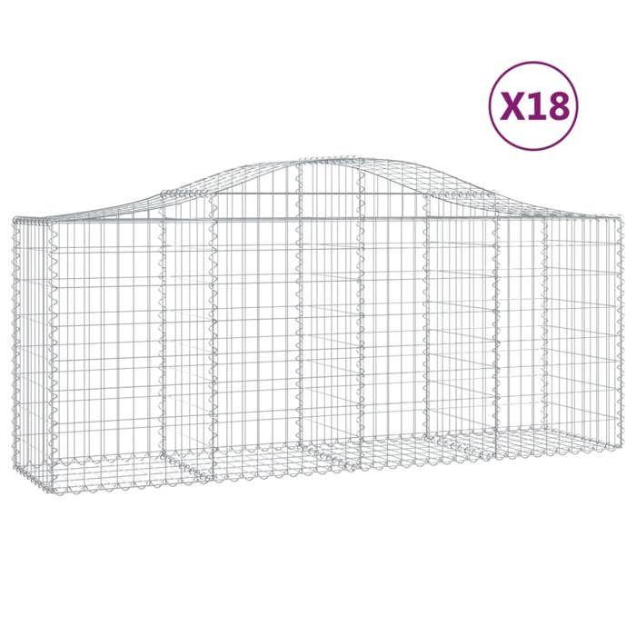 VidaXL 18x Arched Gabion Baskets Arched Gabion Cages Gabion Walls Garden Fences Terrace Outdoor 3145633