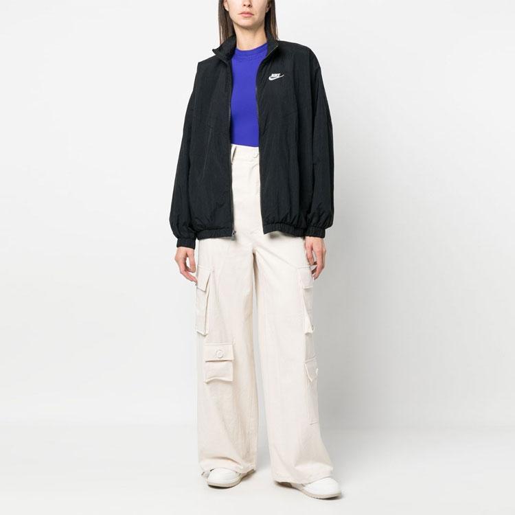 Nike SS23 Куртка на молнии с вышитым логотипом Женская верхняя одежда Черный DM6185-010