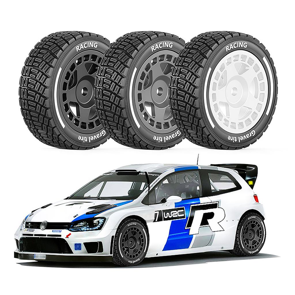 4pcs 60*22mm Wheel Rim & Tire Set for 1/14 MJX Hyper Go 14301 14302 14303 14304 RC Rally Off-Road Buggy Upgrade Accessories
