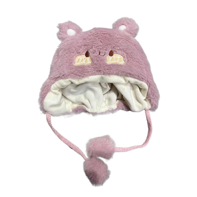 Capybara зимние теплые детские шапки для девочек и мальчиков флисовые шерстяные шапки с подгибкой с комками шерсти защитные шапки для ушей мягкий чепчик для новорожденных