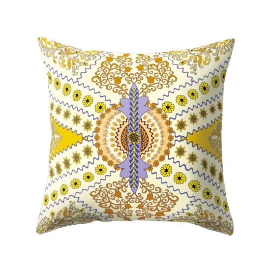 Ретро Мексика Стиль Симметричный Красочный Цветок Талии Подушка Наволочка Декор