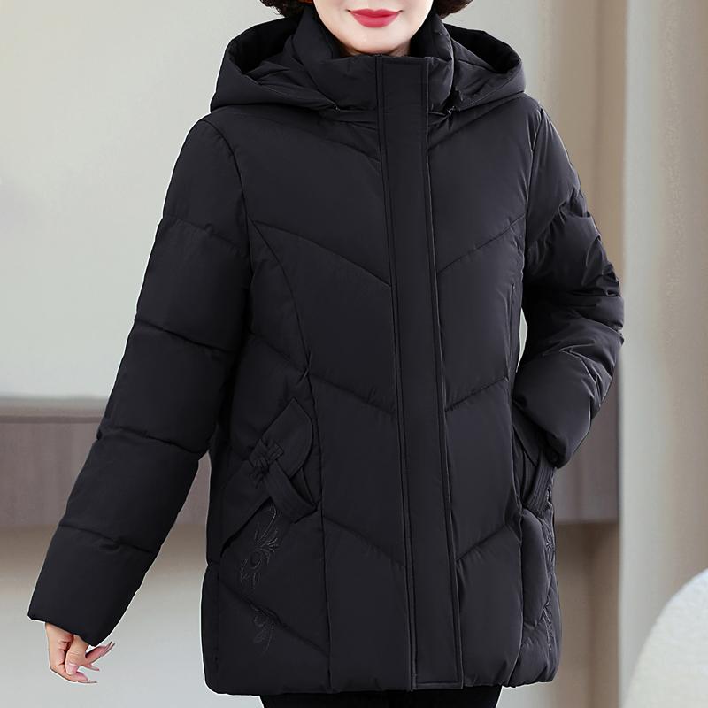 Plus Size Women's Parkas Winter Warm Jackets Hooded Elegant Loose Thick Outerwear Middle Age Women's Coats