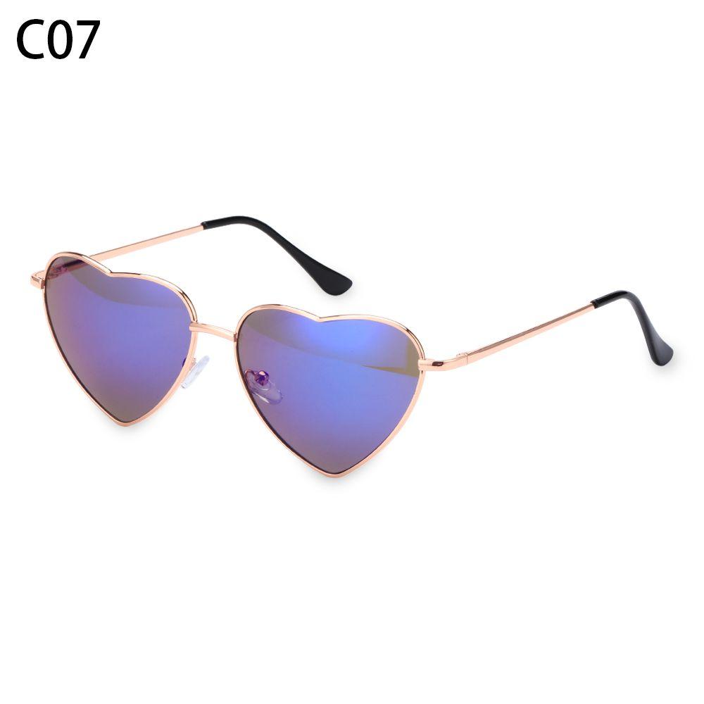 Fancy Dress UV 400 Outdoor Goggles Gradient Metal Frame Sun Glasses Heart Shaped Sunglasses