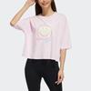 Adidas Neo Casual Sporty Short-Sleeve Smiley Print T-Shirt Women Tops Pink H61981