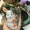 Стеклянная банка для конфет в форме Пасхального кролика Прозрачная стеклянная банка Пасхальные шоколадные конфеты Лакомства Печенье Сладости Контейнер для хранения с ушками кролика
