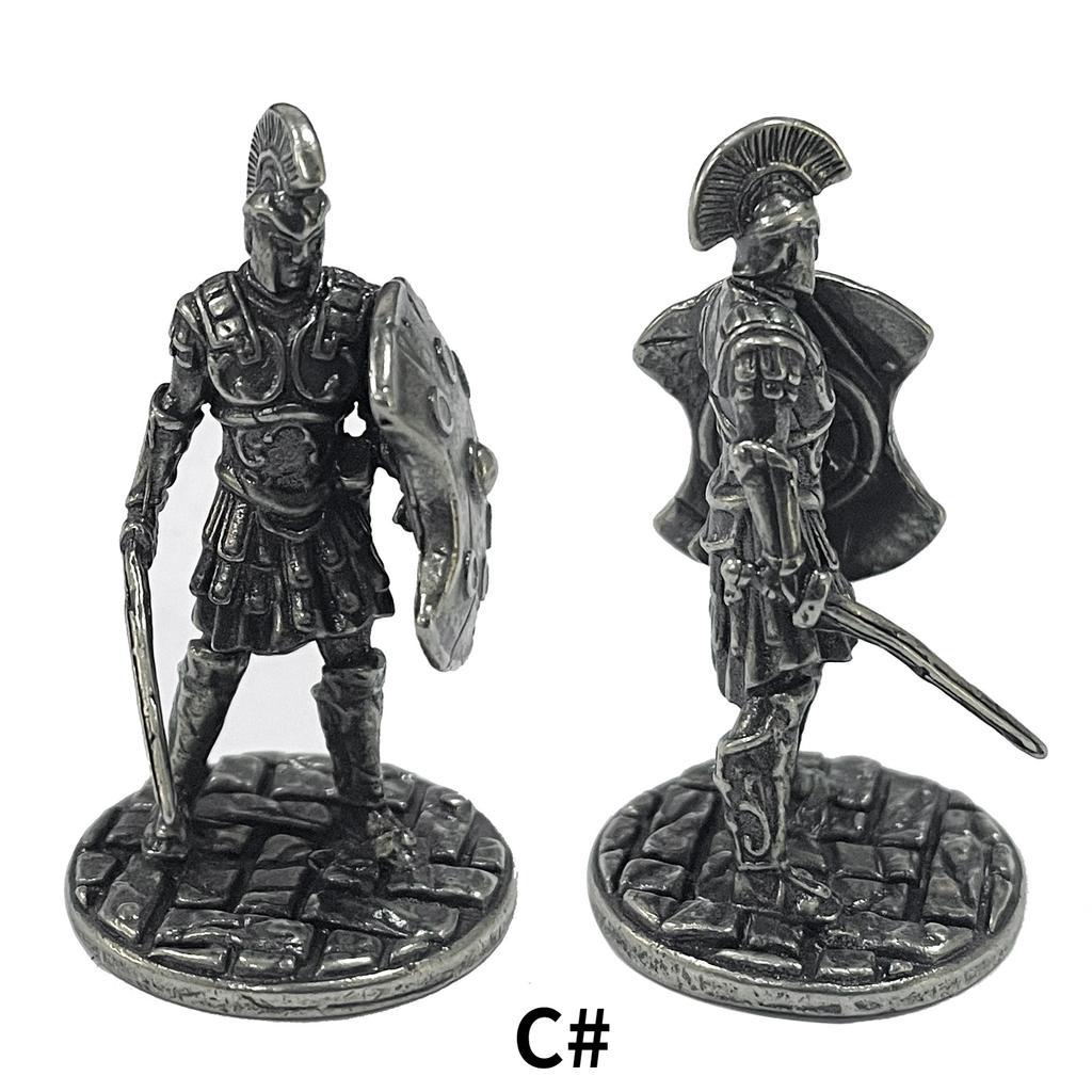1pcs Ancient Spartan Rome Soliders Figurines Miniatures Vintage Metal Soldiers Statue Desktop Ornament Gift
