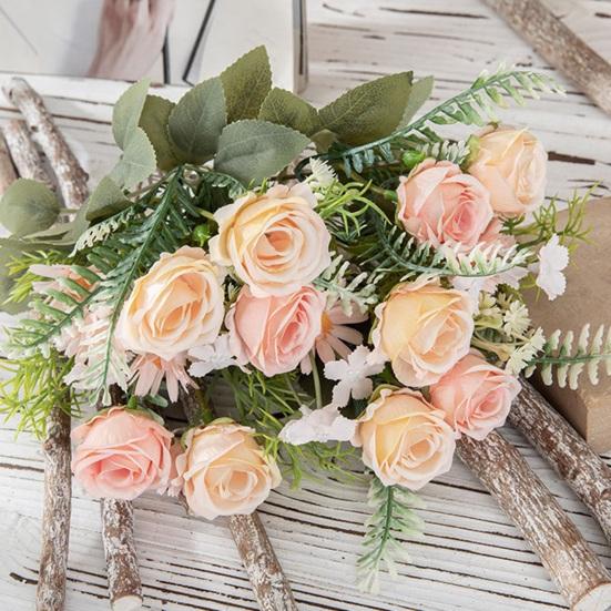 Красивый Искусственный Букет Многослойными Лепестками Красочные Декоративные