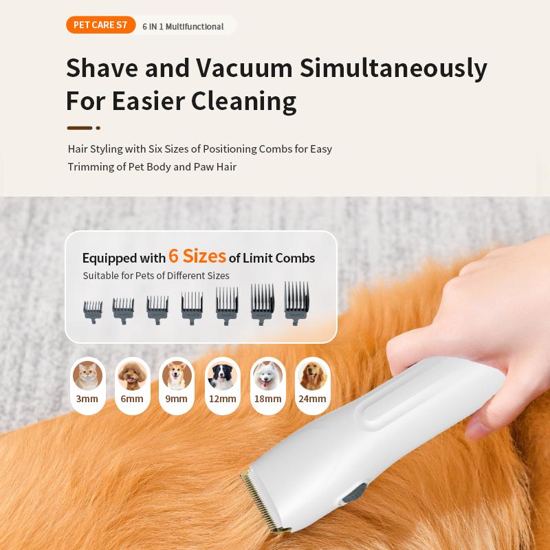 2026 High Quality Multi-function Pet Vacuum Hair Shaver Brush Pet Hair Vacuum Cleaner Grooming Kit for Dogs and Cats