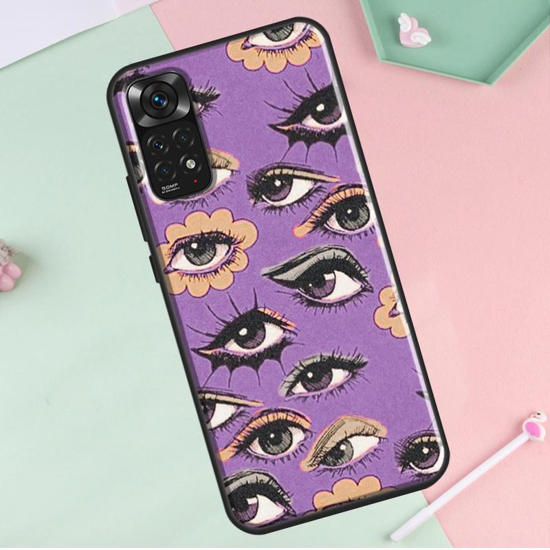 Иллюстрация глаза для Redmi Note 12 Pro Plus Чехол для Redmi Note 10 8 9 11 Pro 12S 11S 10S 9S 9C 10C 12C Чехол