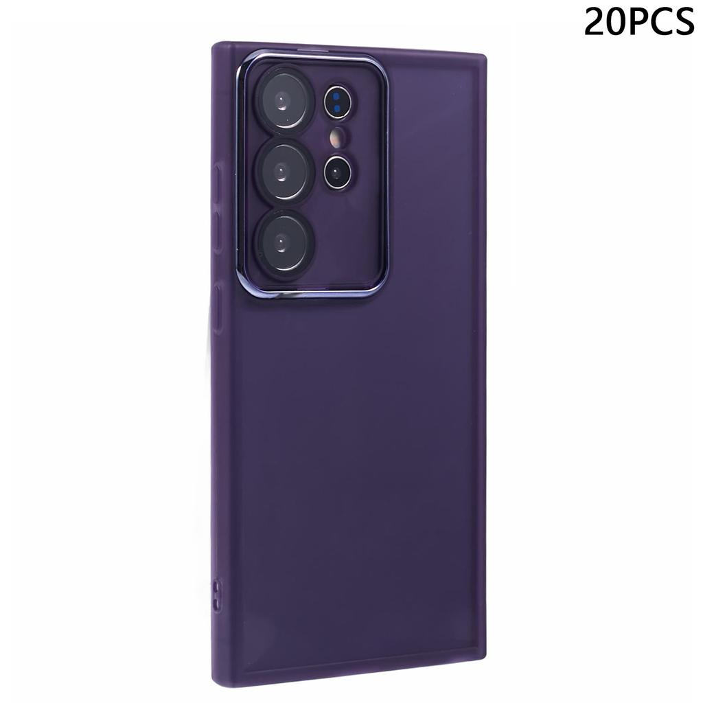 Bulk Purchasing 20Pcs For Samsung Galaxy S24 Ultra Case Electroplated Camera Frame TPU Phone Cover Precise Cutouts