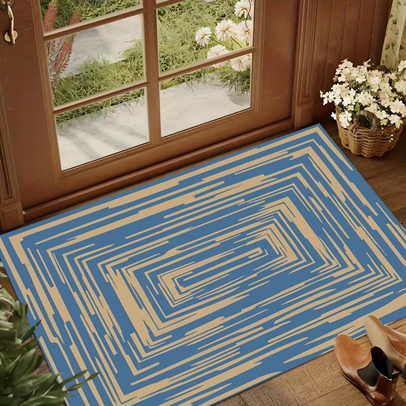 Modern Geometric Area Rug Light Luxury Entrance Door Mat Non-Slip Washable Carpet for Living Room Kidsroom Dirt-Resistant Boho