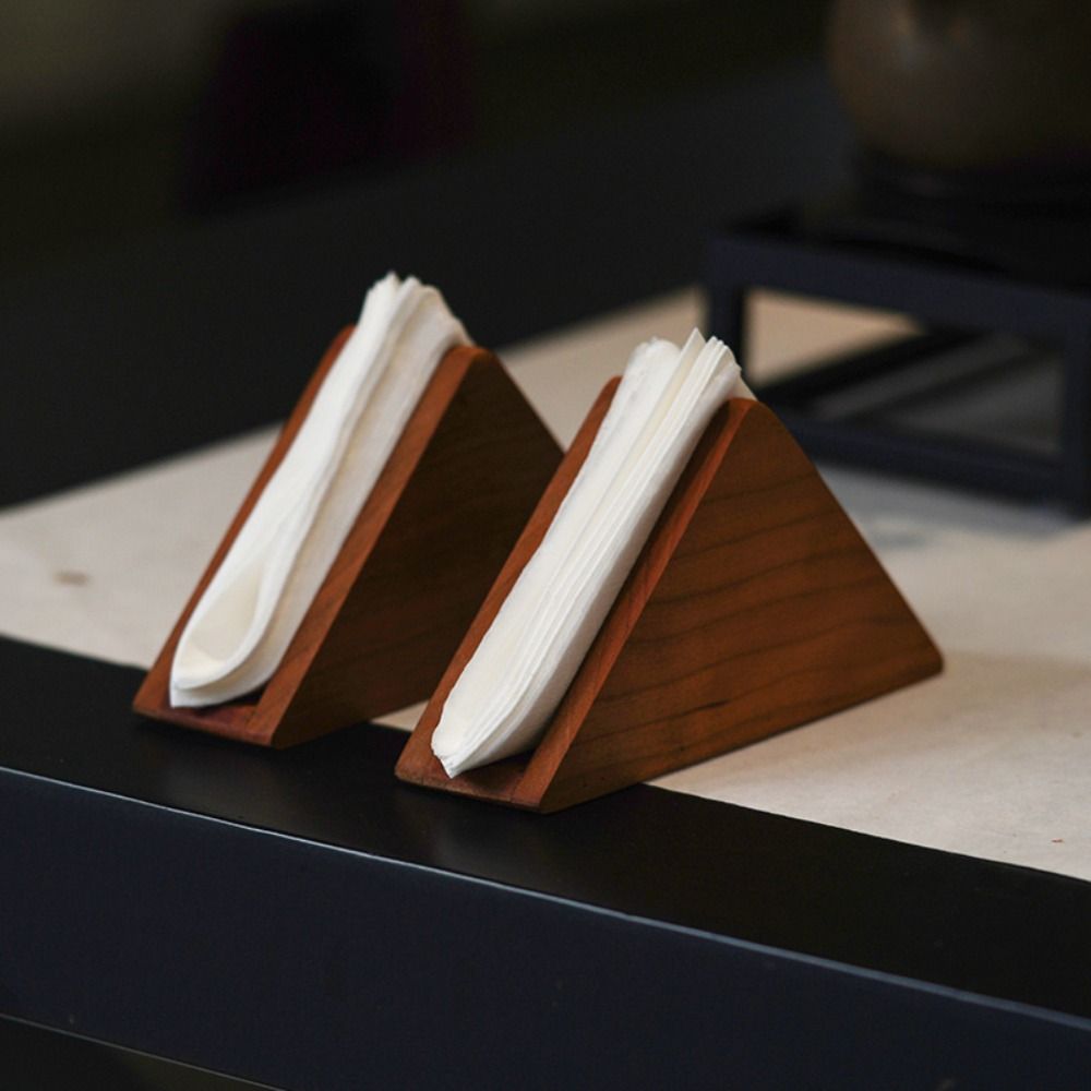 Elegant Wooden Tissue Holder Non-slip Bottom Wood Tissue Dispenser  Commercial Use