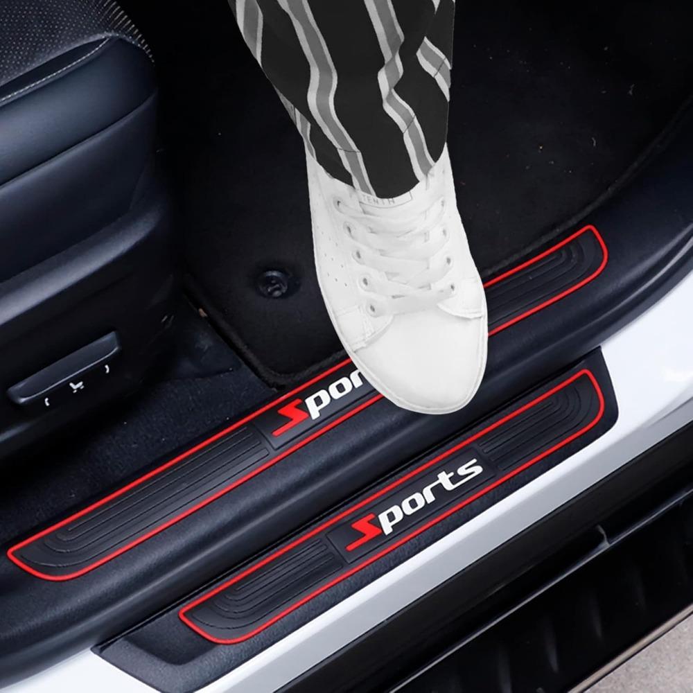 Car Door Threshold Protection, 4PCS Door Edge Step Dust Shield Cover, Car/SUV Universal Rubber Scratch Resistant Exterior Accessories