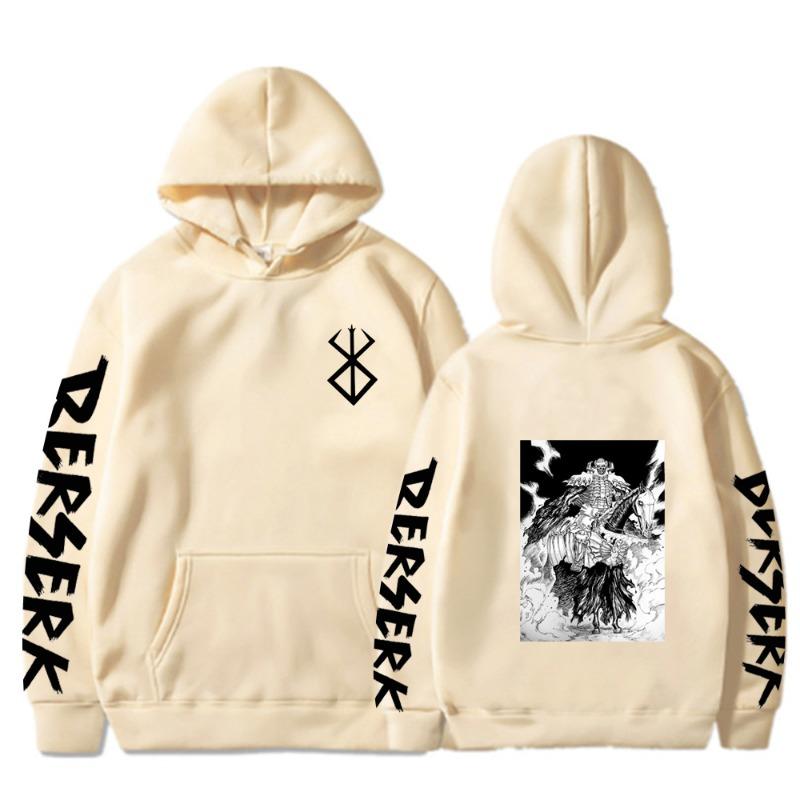 Берсерк Гатс Осень Зима Мужская Толстовка Винтажная Унисекс Пуловер Мужская Винтажная Графическая Толстовка Топы Оверсайз Уличная Одежда