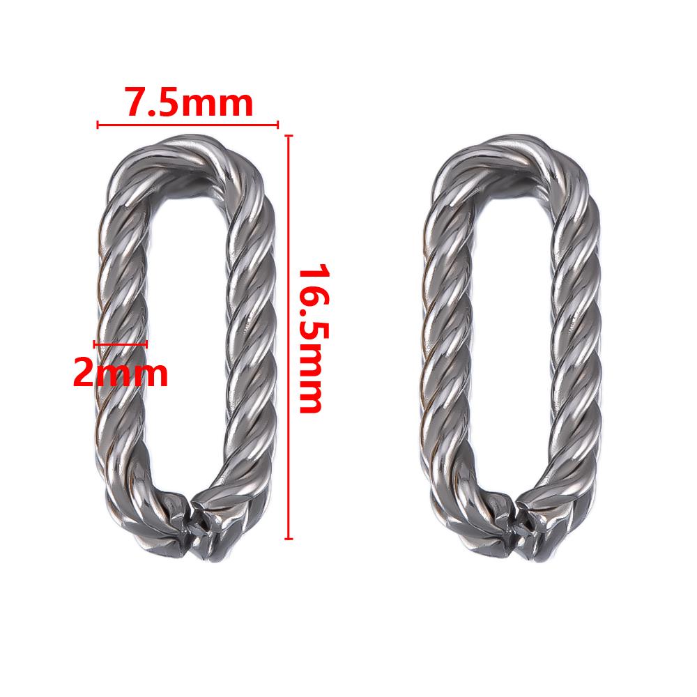 10pcs 20pcs Stainless Steel Oval Charms Geometric Connectors Jewelry Making Necklace Bracelets Twist Open Connection Jump Rings