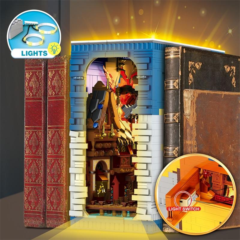 Non-Toxic 3398Pcs Hobbit Themed Bookstore Building Blocks Assembly Toys Creative Desktop Decoration Bookends Model Bricks Kids Toys Gifts
