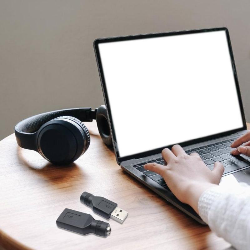 Портативный USB Папа/Мама к DC5.5x2.1мм Адаптер-конвертер Головка для преобразования питания Черный для различных марок ноутбуков