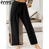 Women's Fashion Casual Solid Color Print High Waist Trousers Pants & Capris