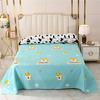 Bed Sheet Polyester Cotton Printed Fitted Sheet Bedding Flat Sheet Soft Breathable Bed Linens (No Pillowcases )