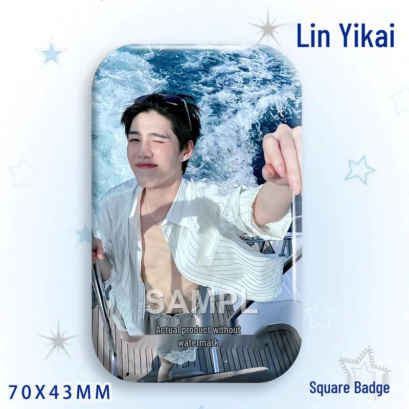 Thai Star PP Lin Yikai Concert Support Badge: Laser-cut Square Brooch Ornament