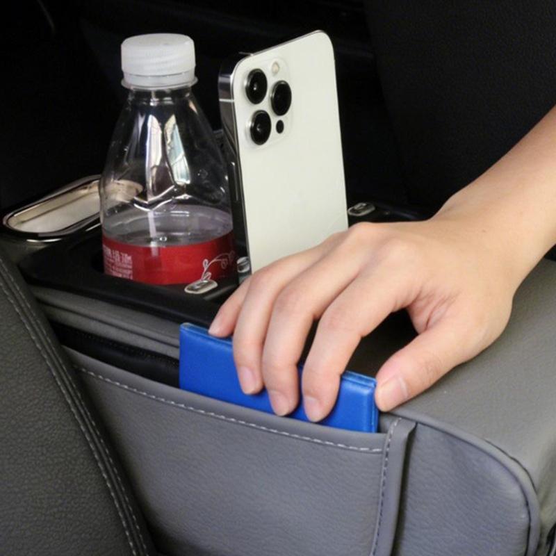 Многофункциональная автомобильная подлокотник-бокс, кожаная подушка с 2 USB-портами для быстрой зарядки и местом для хранения