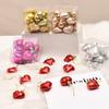 12PCS Plastic Hanging Heart Ball Pendant Glitter Christmas Balls Xmas Tree Decor