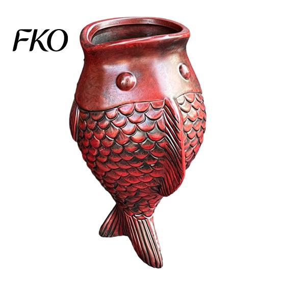 Decorative Garden Planter Fish Shape Wall Mounted Hanging Flower Pot for Balcony Outdoor Patio Vertical