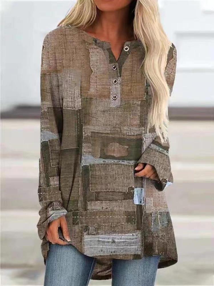 Женская модная повседневная футболка с длинным рукавом большого размера свободного кроя в европейском американском стиле с цифровой печатью