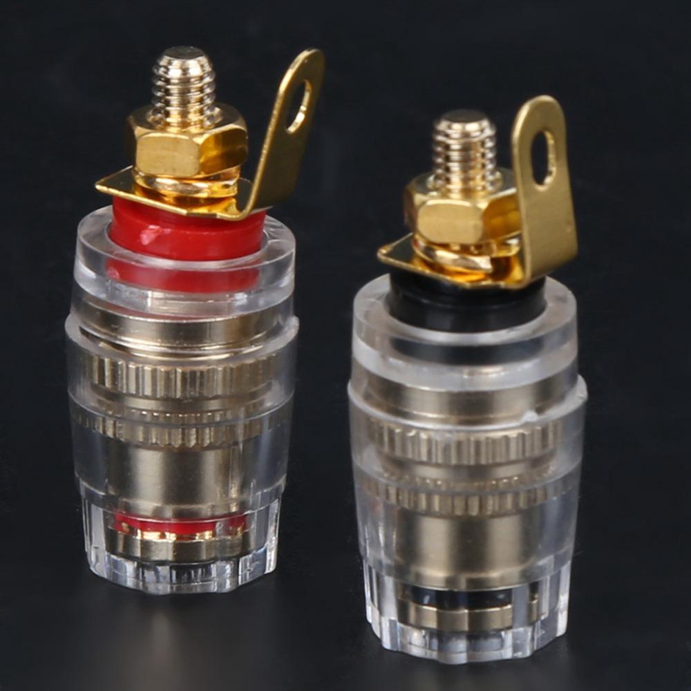 10Pcs Black and Red Speaker Terminal Binding Post Copper-gold Plated Amplifier Terminal  Audio Setup